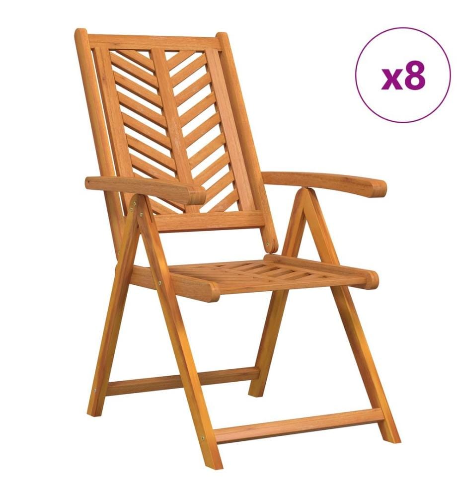vidaXL Chaise de jardin 8 pcs Marron 57 x 72 x 109 cm