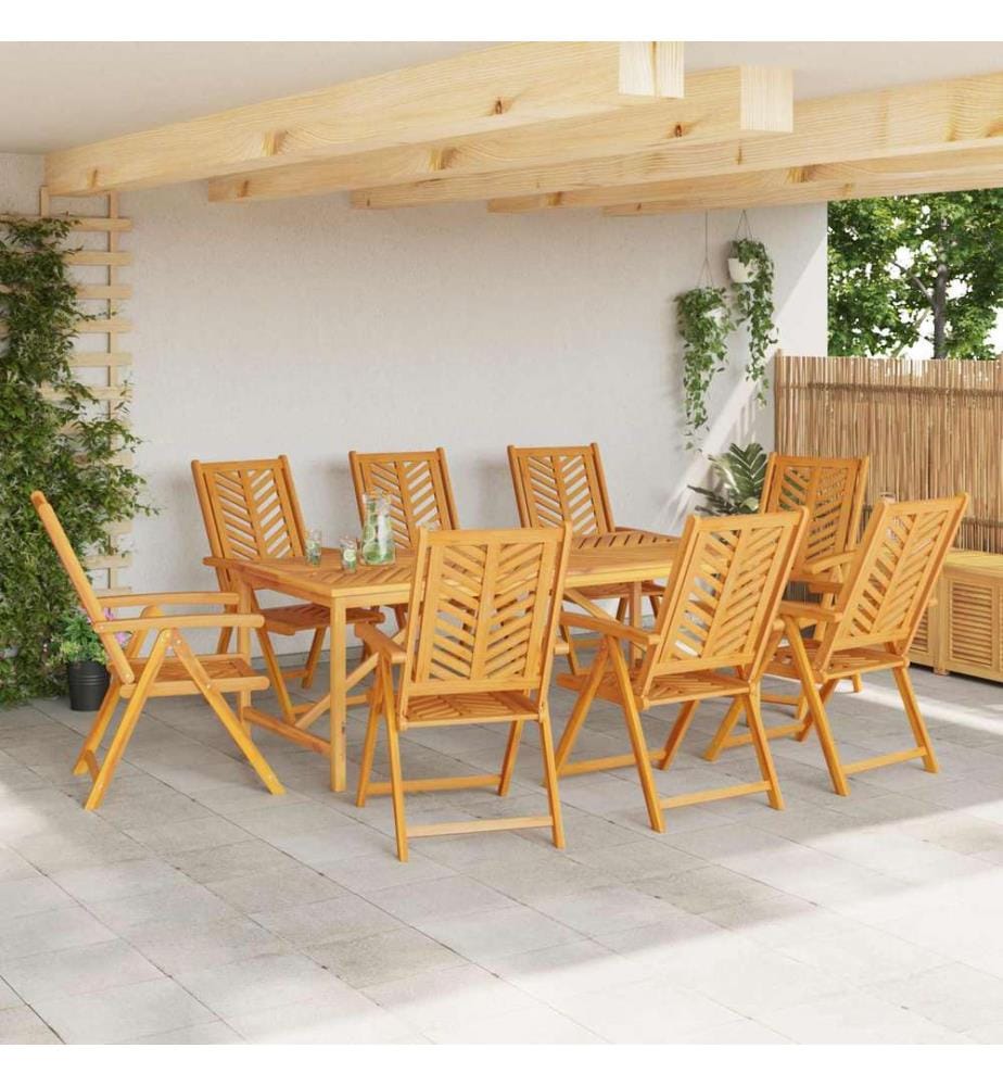 vidaXL Chaise de jardin 8 pcs Marron 57 x 72 x 109 cm