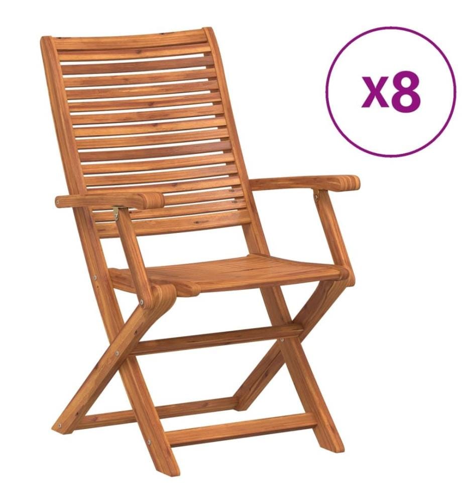 vidaXL Chaises de jardin pliantes lot de 8 57x66x95 cm bois d'acacia