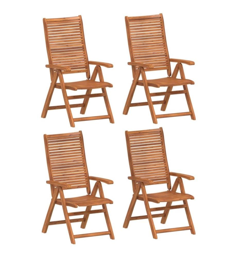 vidaXL Chaises inclinables de jardin lot de 4 bois massif acacia