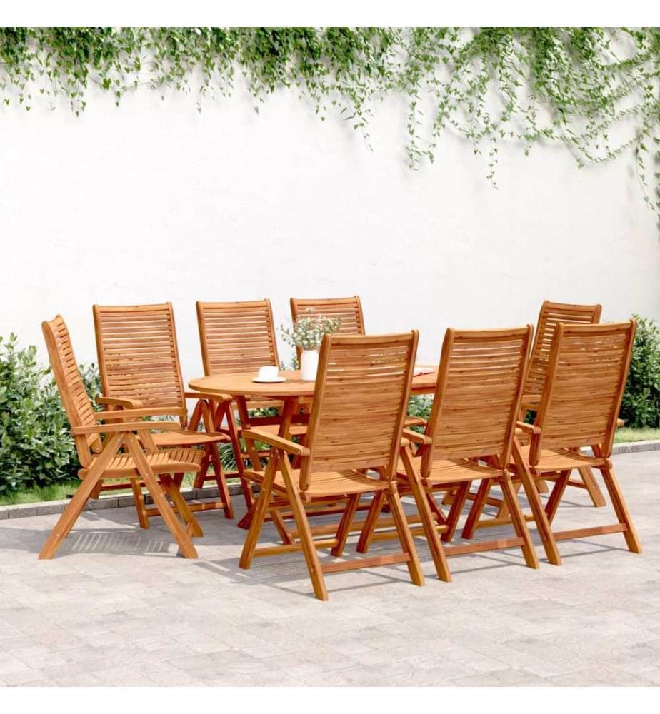 vidaXL Chaises inclinables de jardin lot de 8 bois massif acacia
