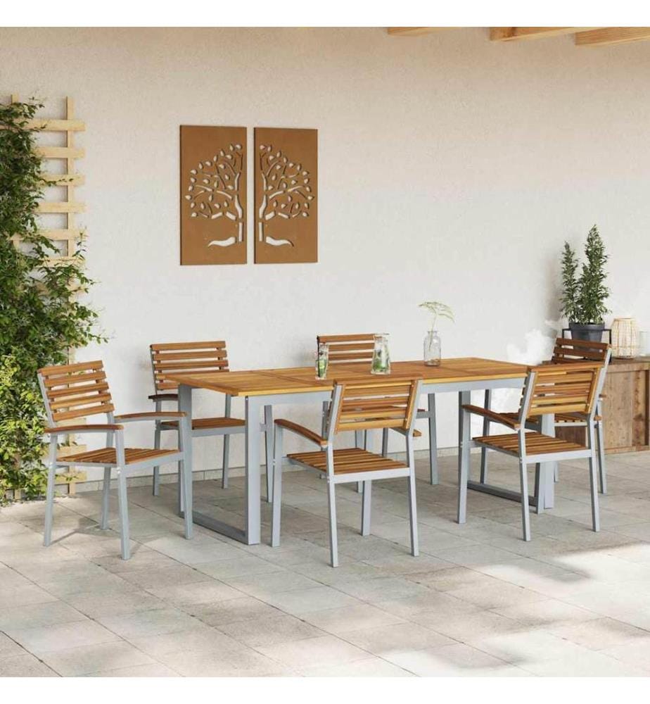 vidaXL Chaise de jardin 6 pcs Marron 56 x 57 x 87 cm