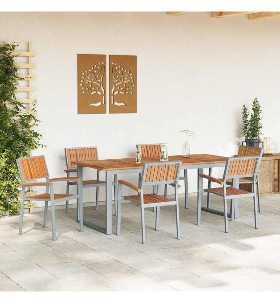 vidaXL Chaise empilable 6 pcs Marron 56 x 57 x 87 cm