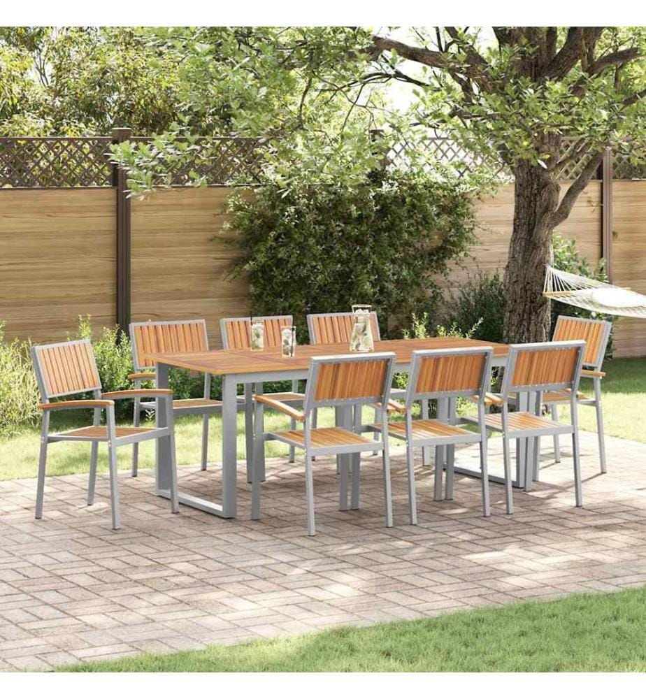 vidaXL Chaise empilable 8 pcs Marron 56 x 57 x 87 cm