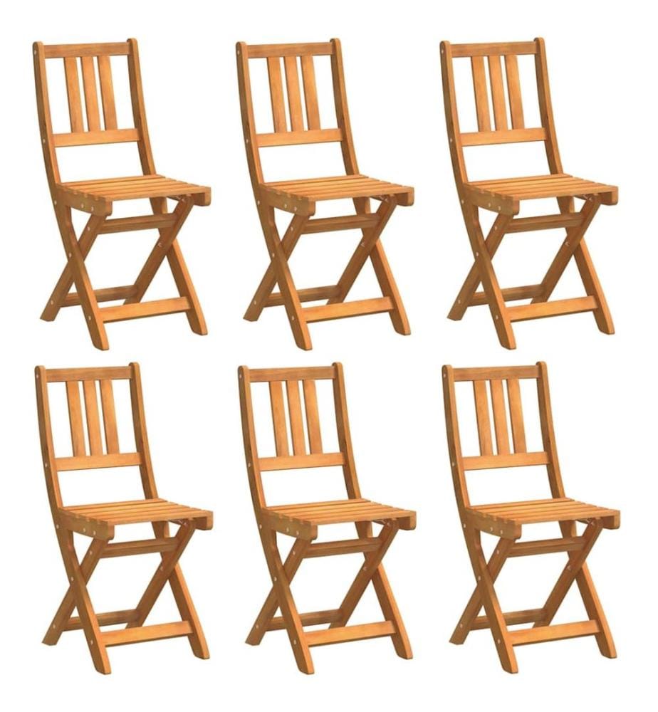 vidaXL Chaises de bistrot d'extérieur 6 pcs Bois d'Acacia Massif