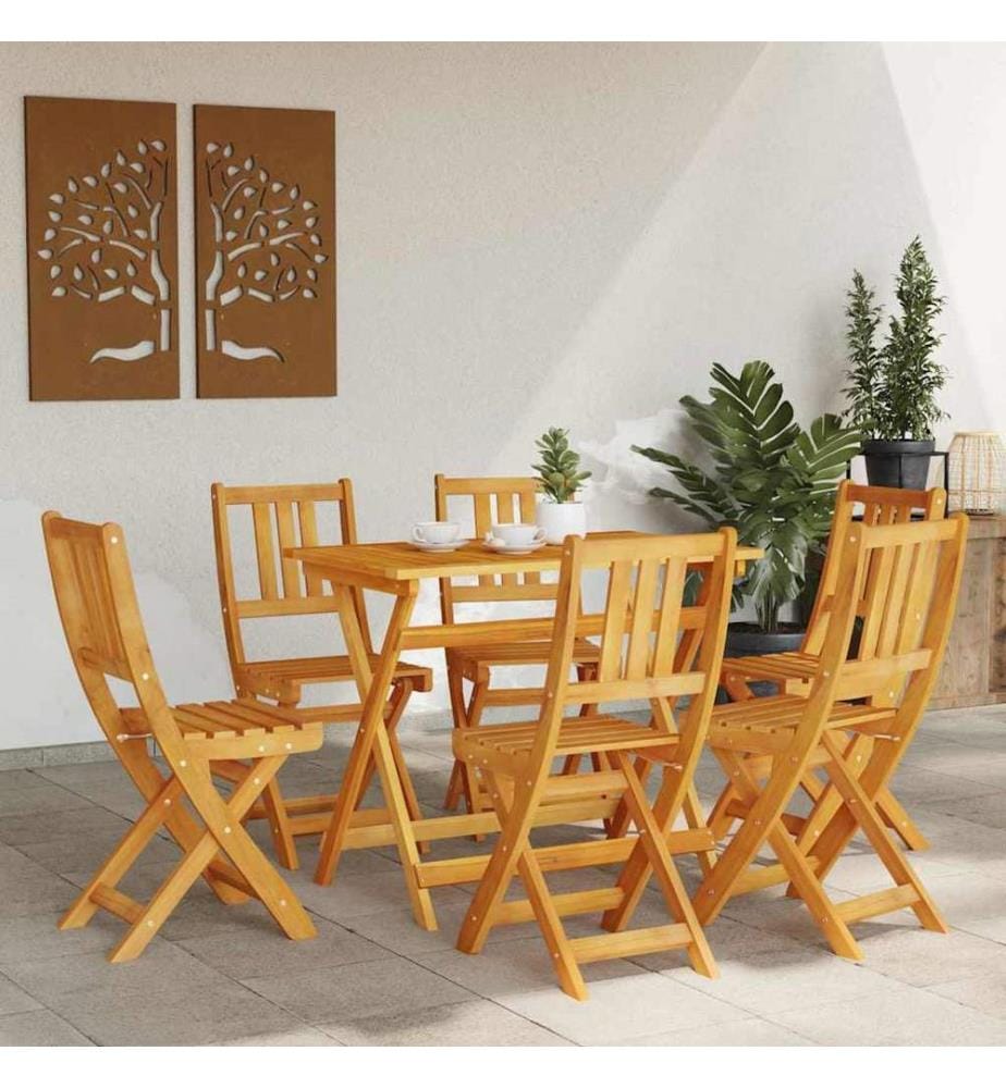 vidaXL Chaises de bistrot d'extérieur 6 pcs Bois d'Acacia Massif