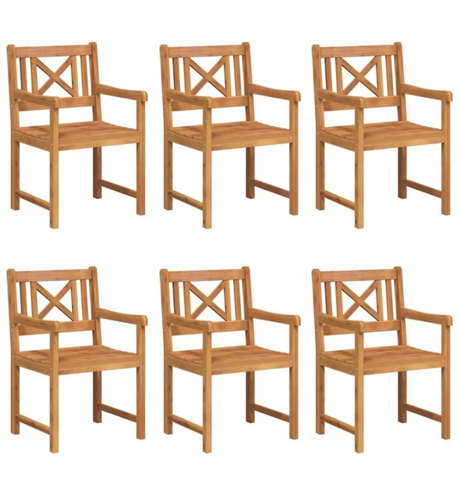 vidaXL Banc extérieur 6 pcs Naturel 56 x 55,5 x 90 cm