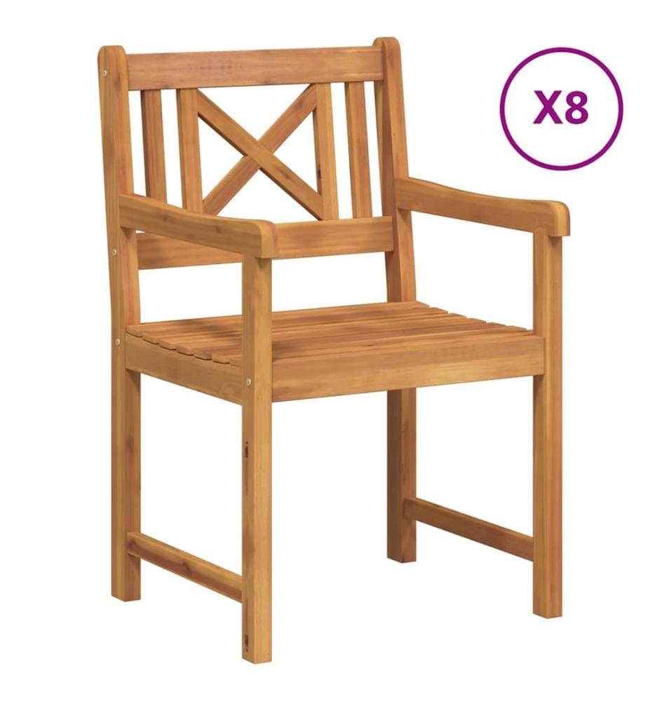 vidaXL Banc extérieur 8 pcs Naturel 56 x 55,5 x 90 cm