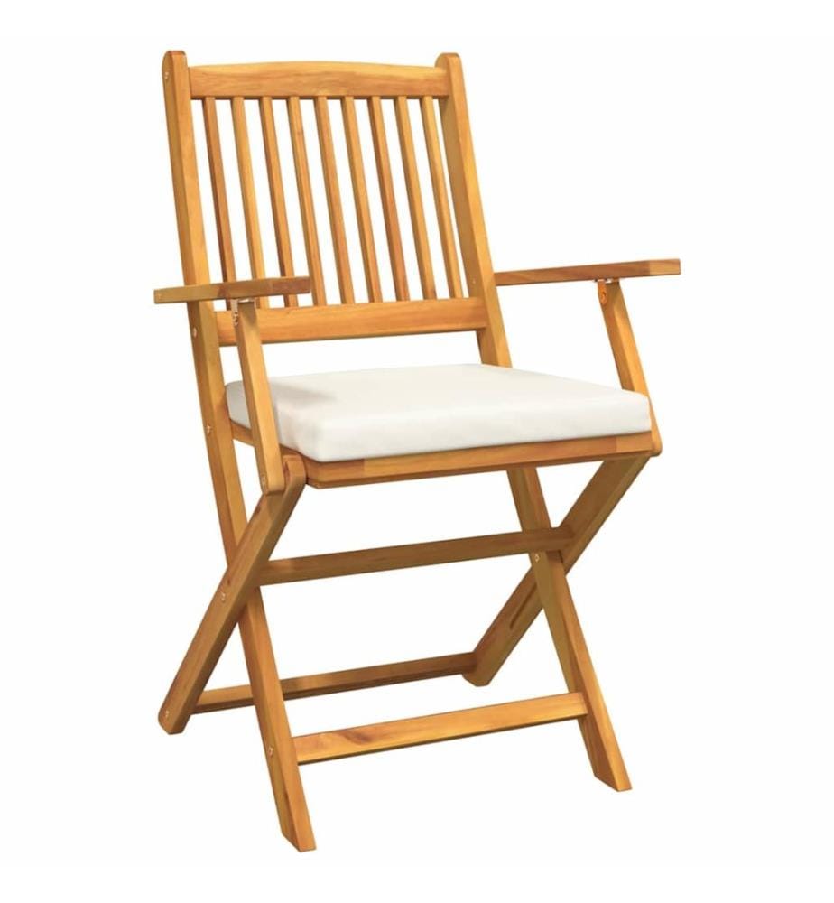 vidaXL Chaise pliante avec coussin 6 pcs Blanc 49 x 57.5 x 92cm