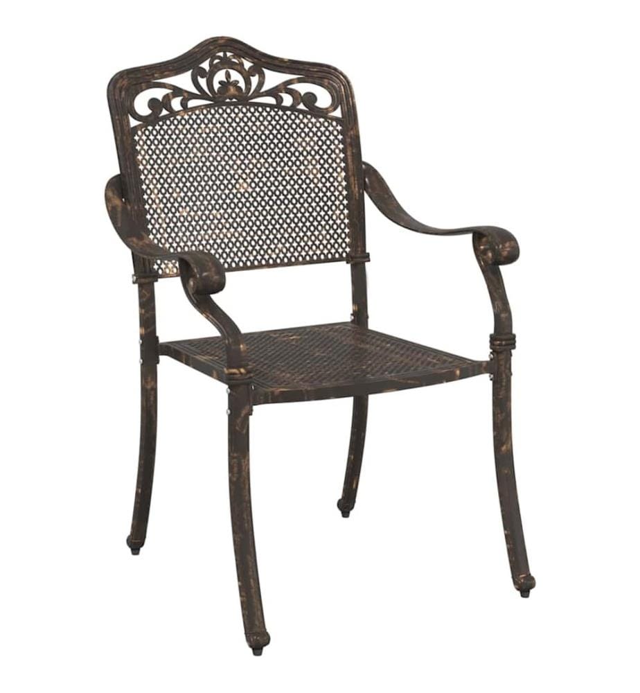 vidaXL Ensemble de tables de jardin 3 pcs Bronze Aluminium coulé