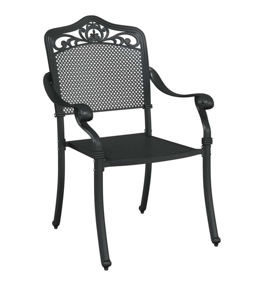 vidaXL Ensemble de tables de jardin 3 pcs Noir Aluminium coulé