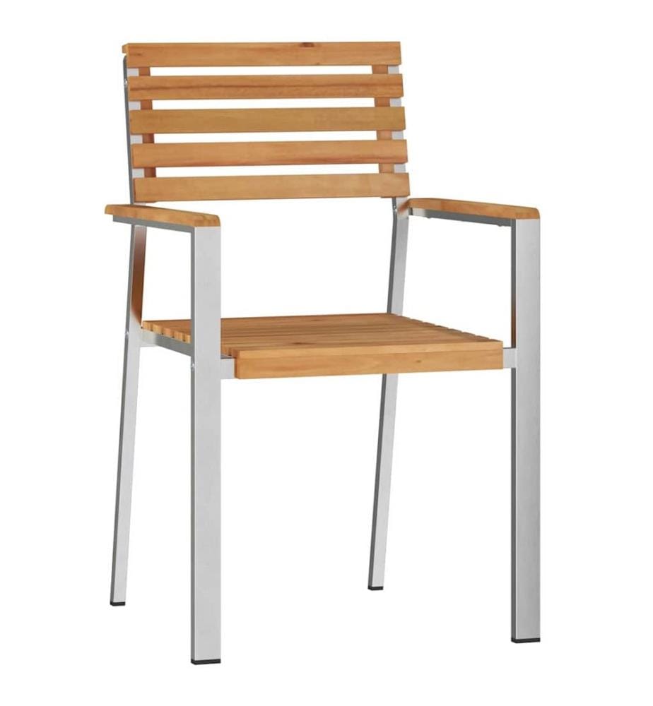 vidaXL Chaise de jardin 6 pcs Huile Naturelle Bois de teck massif