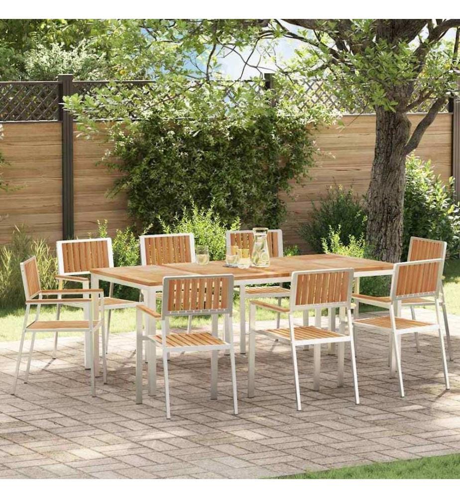 vidaXL Chaise de jardin 8 pcs Marron Bois de teck massif