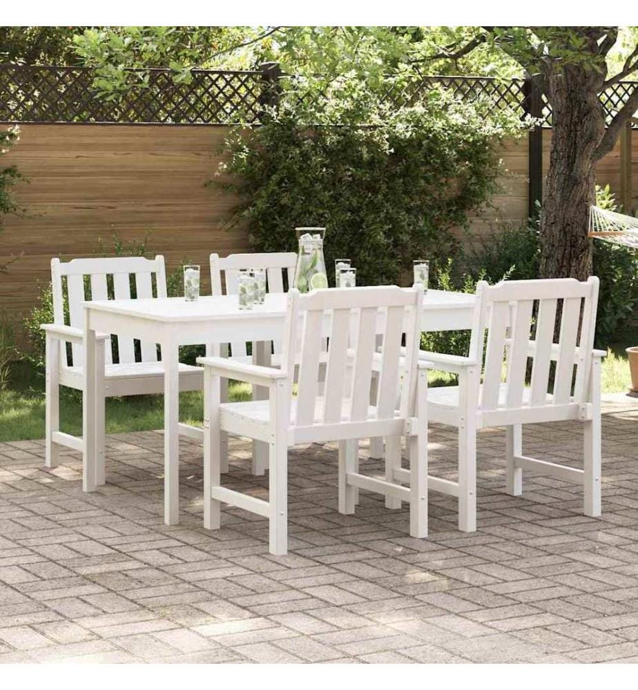 vidaXL Chaise de jardin 4 pcs Blanc 65,5 x 59 x 88 cm Polyéthylène