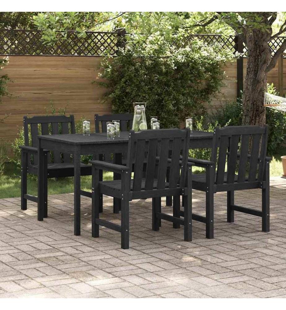 vidaXL Chaise de jardin 4 pcs Noir 65,5 x 59 x 88 cm Polyéthylène
