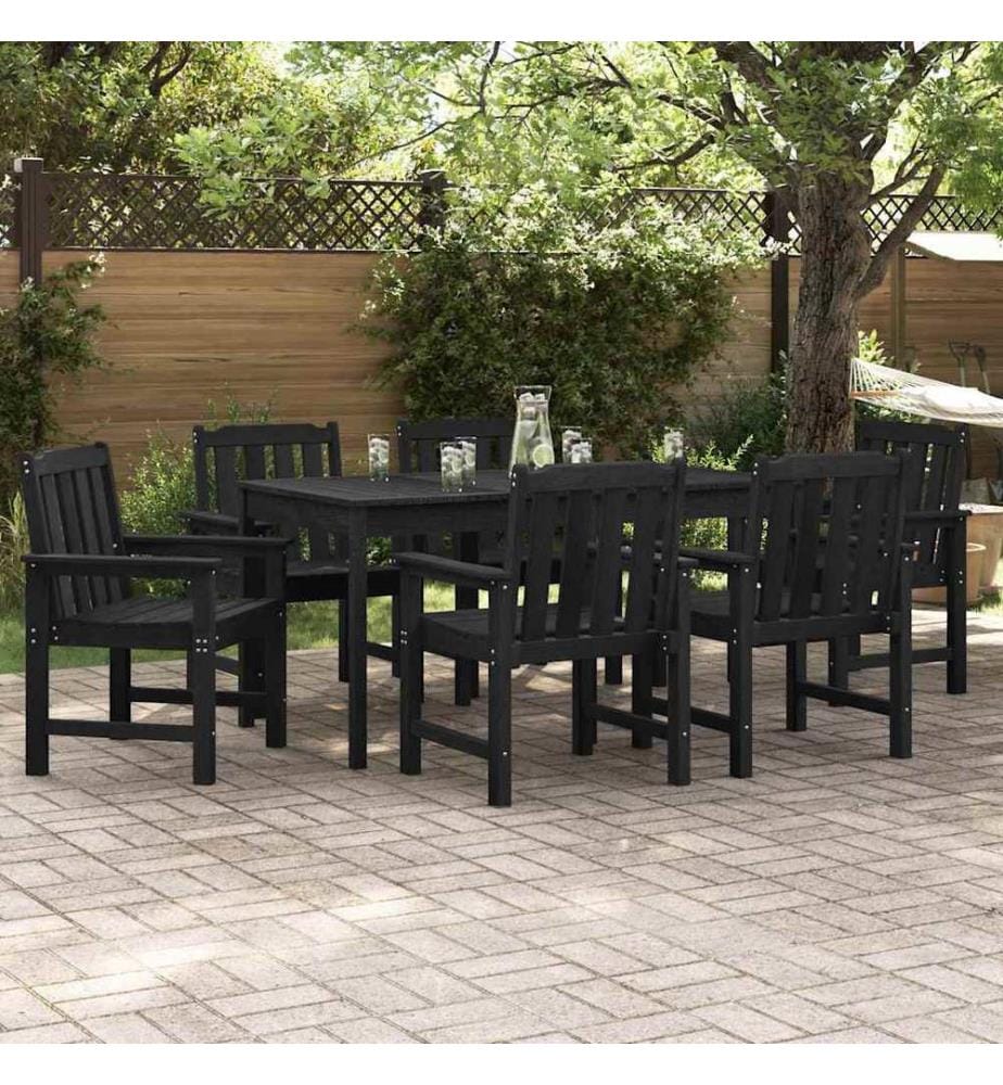 vidaXL Chaise de jardin 6 pcs Noir 65,5 x 59 x 88 cm Polyéthylène