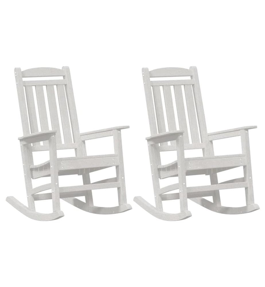 vidaXL Chaise à bascule 2 pcs Blanc 92 x 70 x 108 cm Polyéthylène