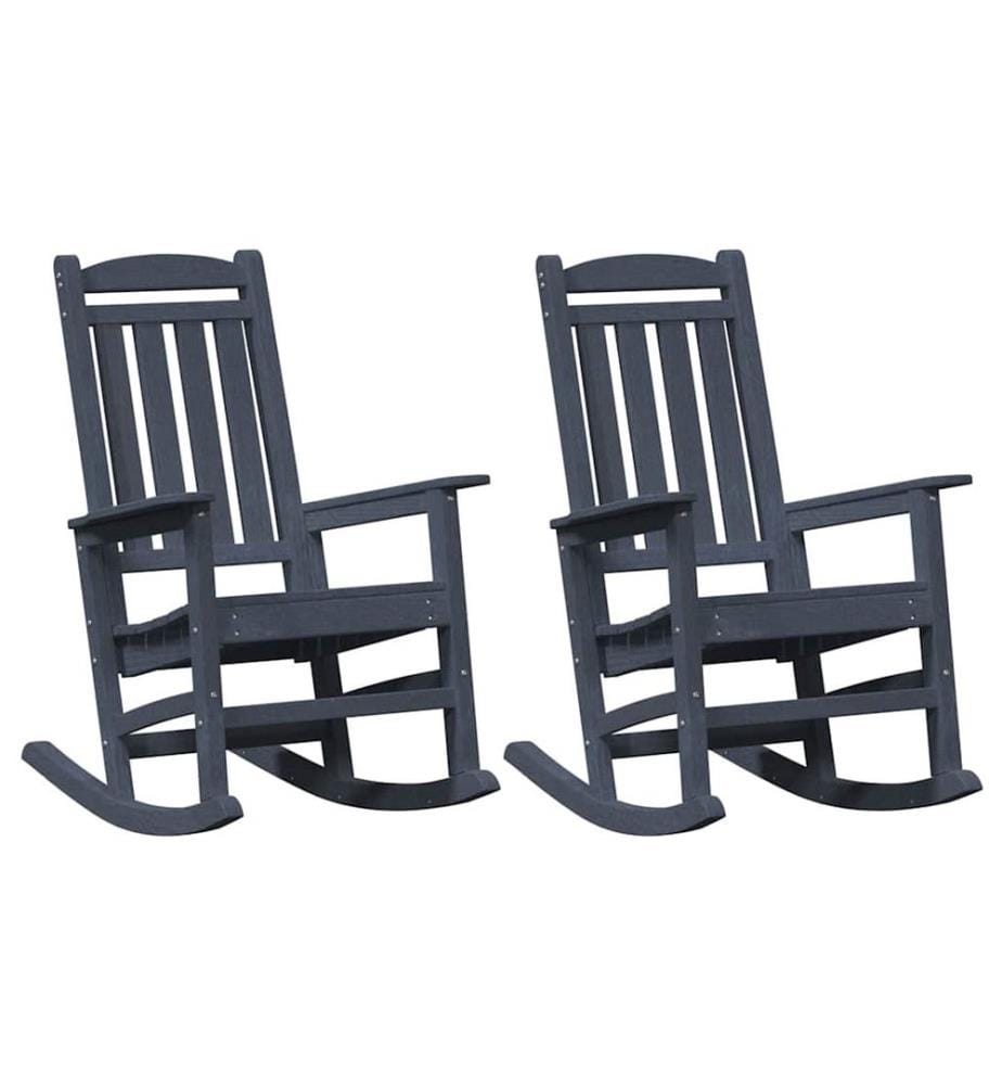 vidaXL Chaise à bascule 2 pcs Bleu marine 92 x 70 x 108 cm