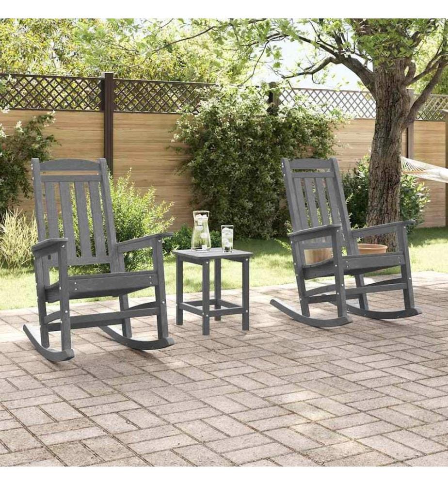 vidaXL Chaise à bascule 2 pcs Gris clair 92 x 70 x 108 cm Polyéthylène