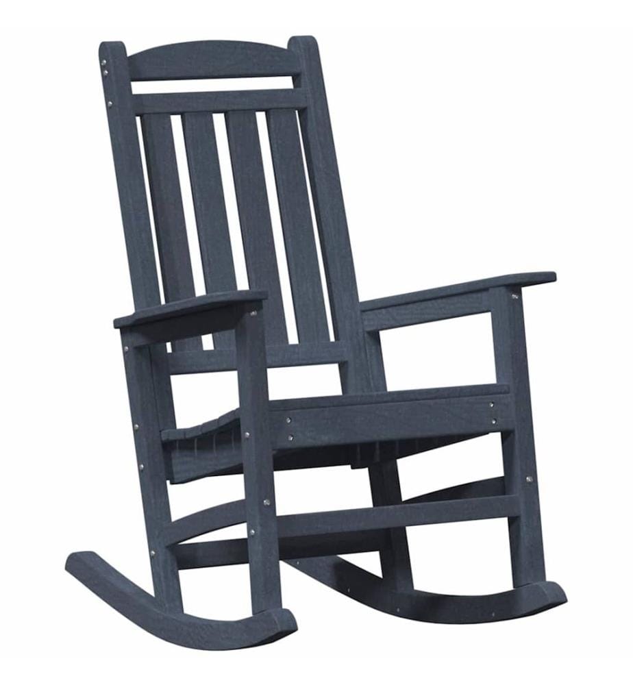 vidaXL Chaise à bascule 3 pcs Bleu marine Polyéthylène
