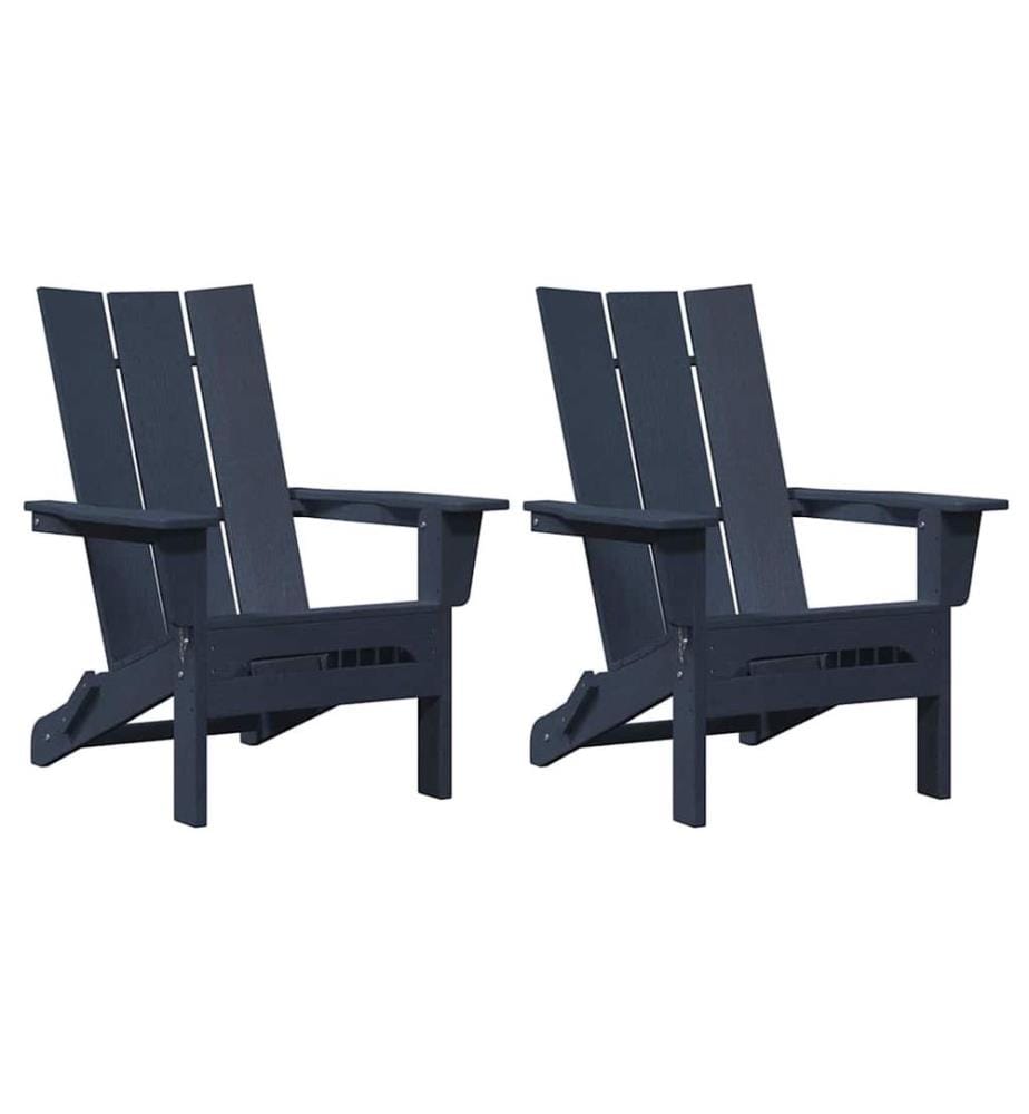 vidaXL Chaise de jardin 2 pcs Bleu marine 80.5 x 74.5 x 92 cm