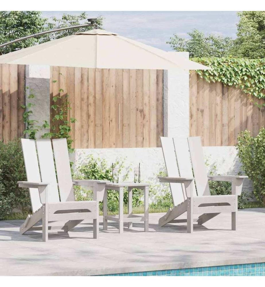 vidaXL Chaise de jardin 3 pcs Blanc 80.5 x 74.5 x 92 cm Polyéthylène