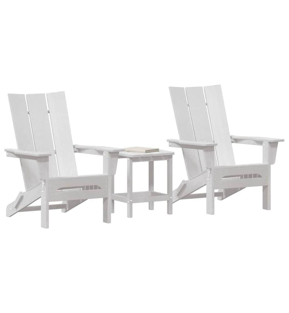 vidaXL Chaise de jardin 3 pcs Blanc 80.5 x 74.5 x 92 cm Polyéthylène