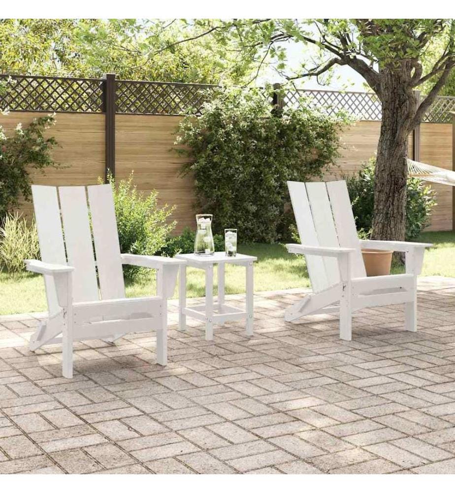 vidaXL Chaise de jardin 3 pcs Blanc 80.5 x 74.5 x 92 cm Polyéthylène