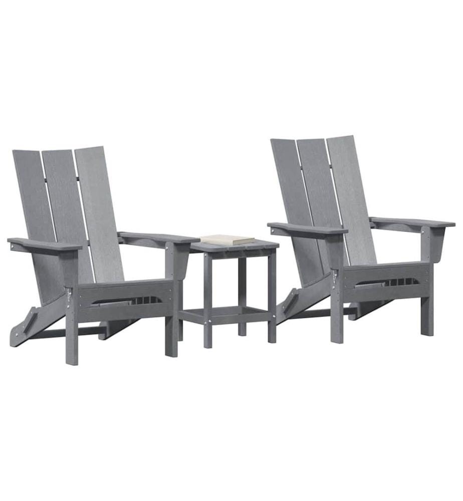 vidaXL Chaise de jardin 3 pcs Gris clair 80.5 x 74.5 x 92 cm