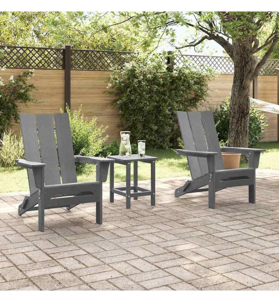 vidaXL Chaise de jardin 3 pcs Gris clair 80.5 x 74.5 x 92 cm