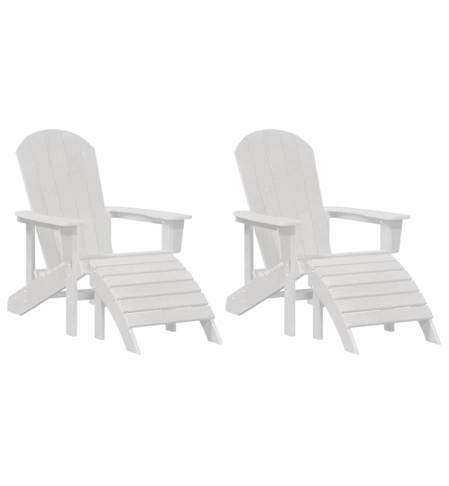 vidaXL Chaise de jardin 2 pcs Blanc 83 x 74 x 92 cm Polyéthylène