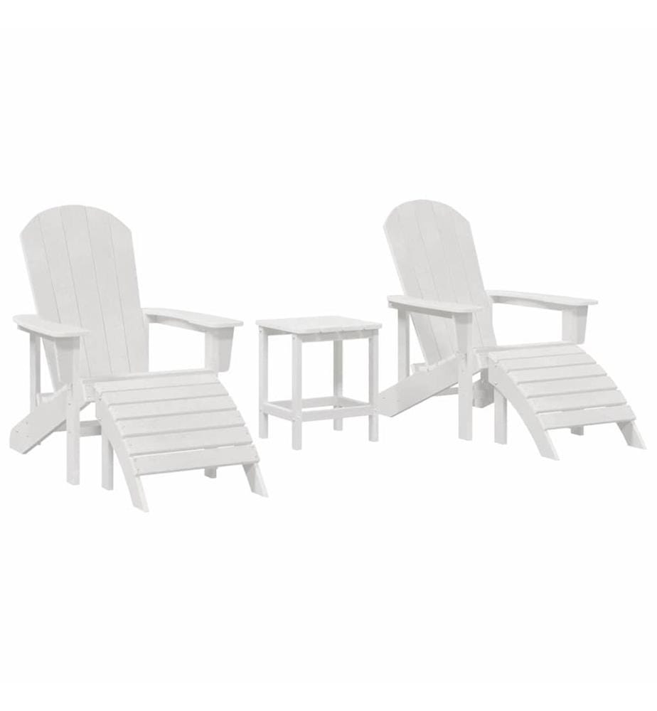 vidaXL Chaise de jardin 3 pcs Blanc Polyéthylène