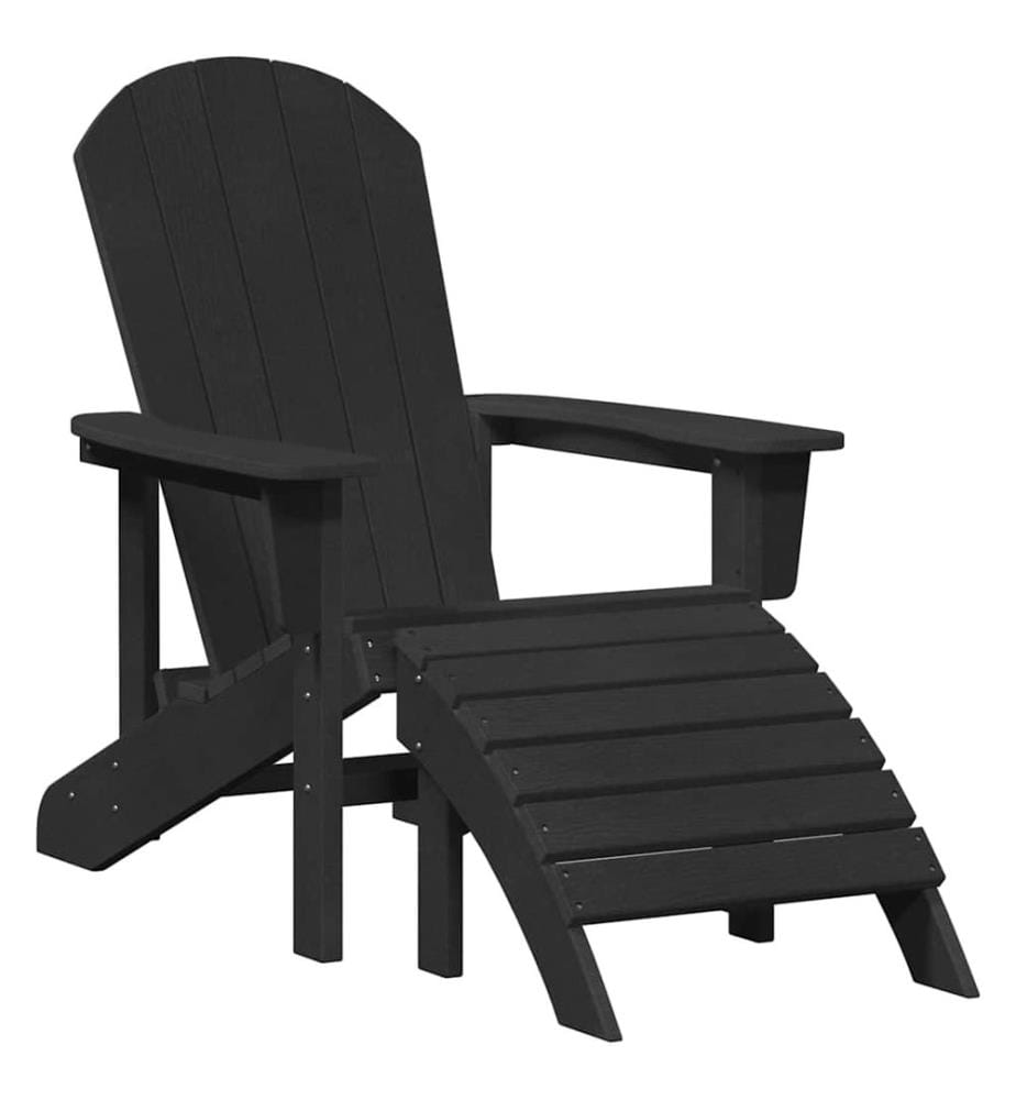 vidaXL Chaise de jardin 3 pcs Noir Polyéthylène