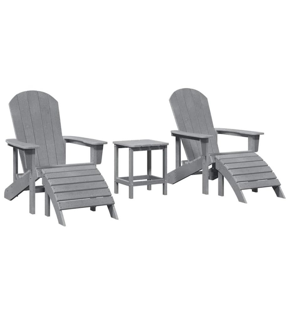 vidaXL Chaise de jardin 3 pcs Gris clair Polyéthylène