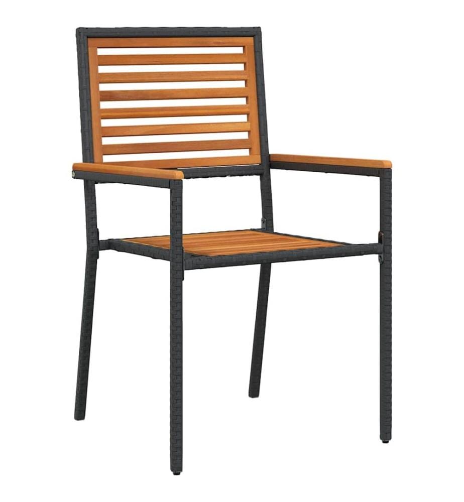 vidaXL Ensemble de salle à manger pour jardin 7 pcs Noir et Marron