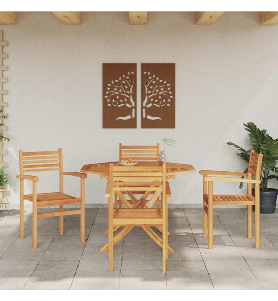 vidaXL Chaise 4 pcs Marron 56 x 55 x 90,5 cm Bois de teck massif