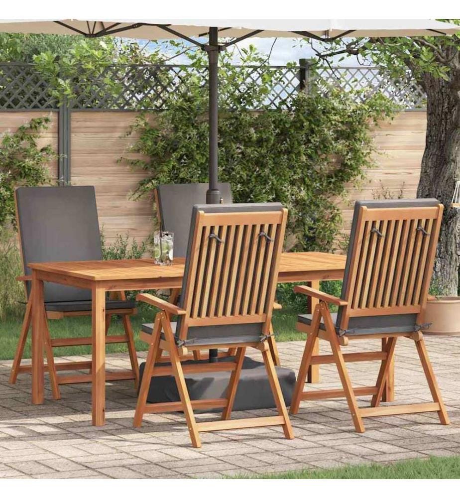 vidaXL Chaise de jardin 4 pcs Marron et gris 57 x 71,5 x 104 cm