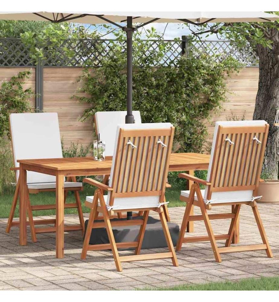 vidaXL Chaise de jardin 4 pcs Marron et blanc 57 x 71,5 x 104 cm