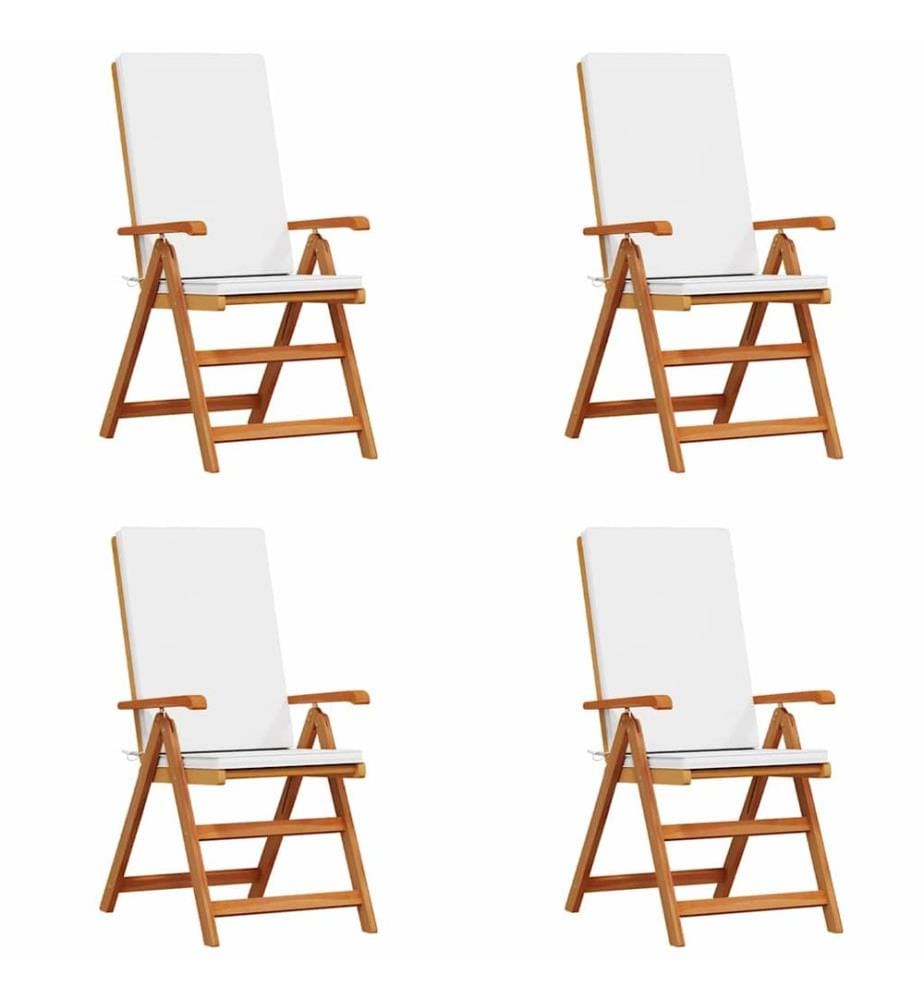 vidaXL Chaise de jardin 4 pcs Marron et blanc 57 x 71,5 x 104 cm