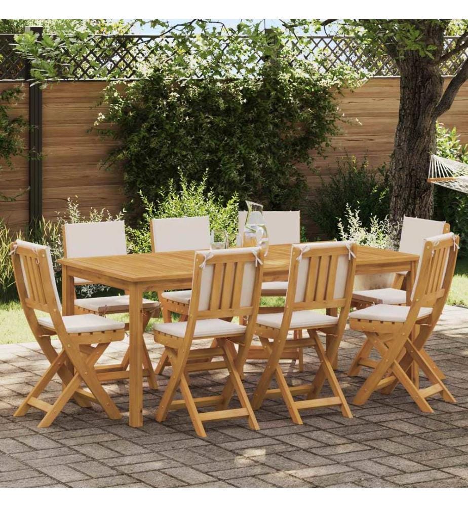 vidaXL Chaises de bistrot d'extérieur avec coussin 8 pcs Crème blanc
