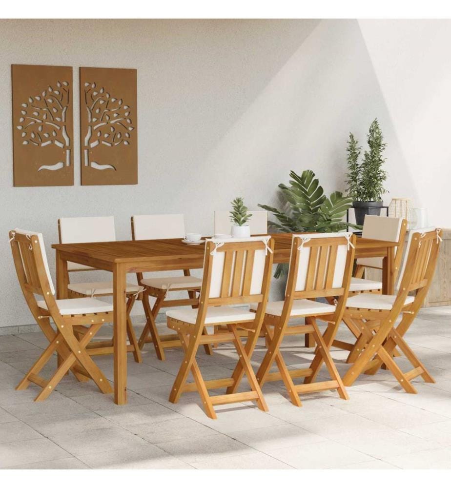 vidaXL Chaises de bistrot d'extérieur avec coussin 8 pcs Crème blanc