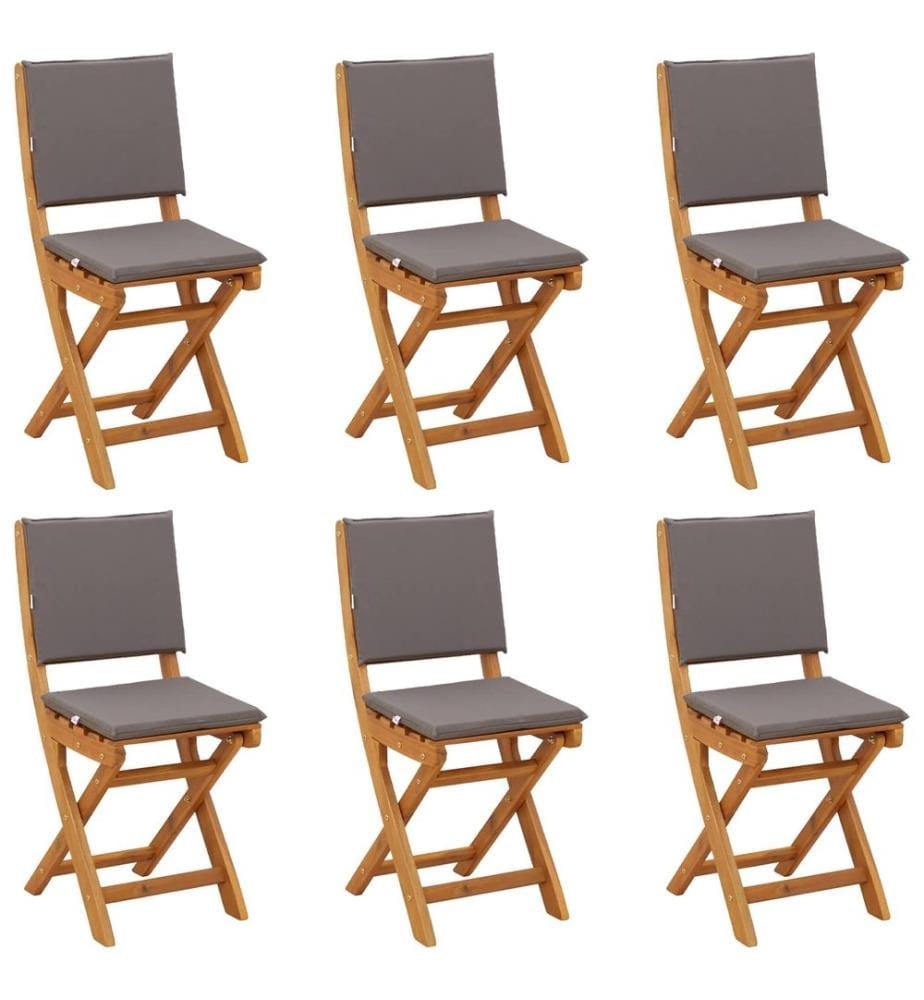 vidaXL Chaises de bistrot d'extérieur 6 pcs Gris foncé 38 x 46 x 85 cm