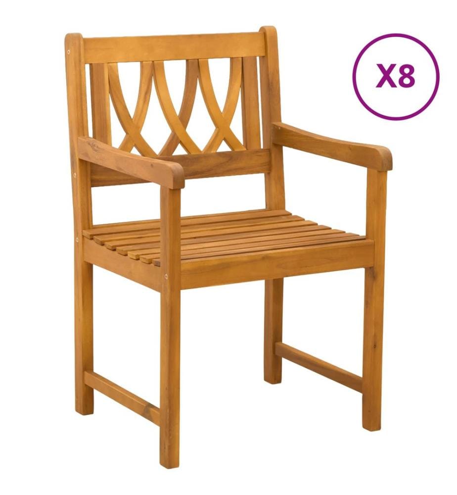 vidaXL Banc extérieur 8 pcs Naturel 56 x 55,5 x 90 cm