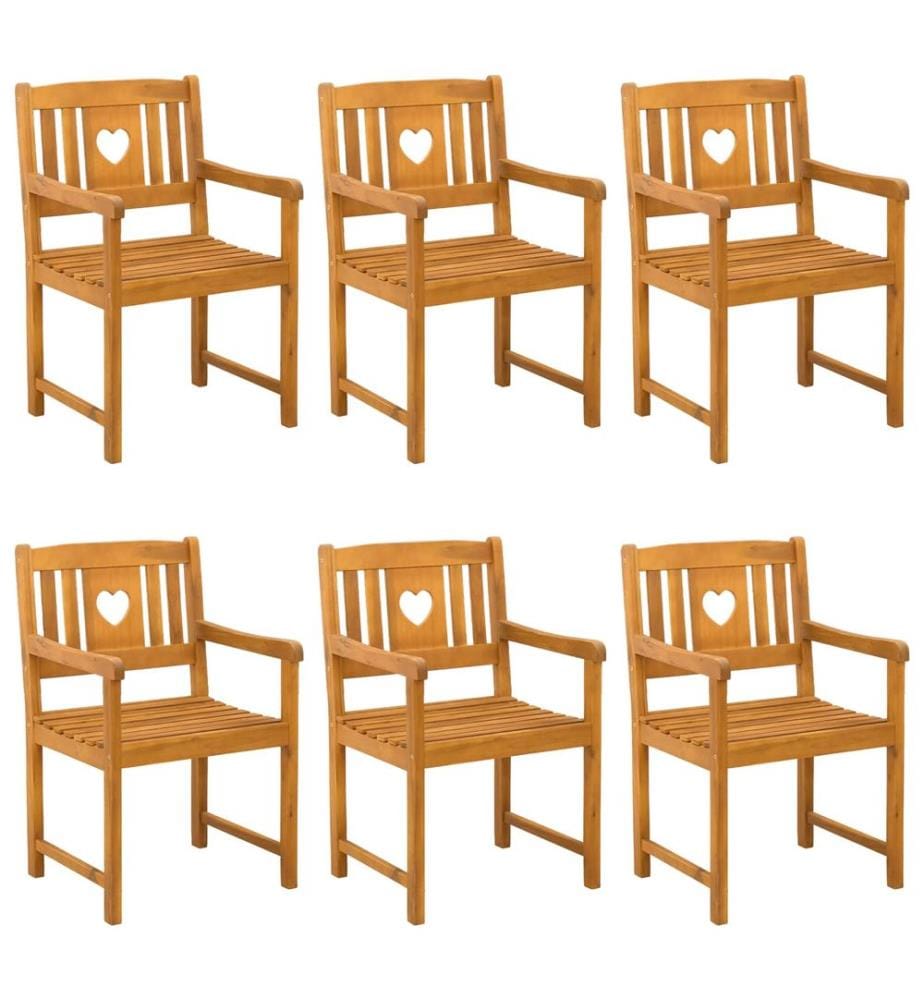 vidaXL Banc extérieur 6 pcs Naturel 56 x 55,5 x 90 cm