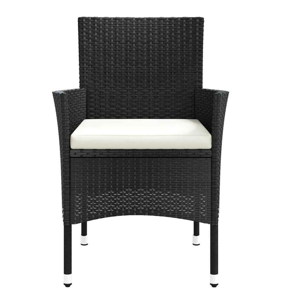 vidaXL Chaises de jardin avec coussins 4 pièces en polyrotin noir (Royaume-Uni, Irlande, Finlande et Norvège uniquement)