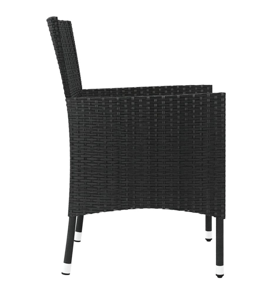 vidaXL Chaises de jardin avec coussins 4 pièces en polyrotin noir (Royaume-Uni, Irlande, Finlande et Norvège uniquement)