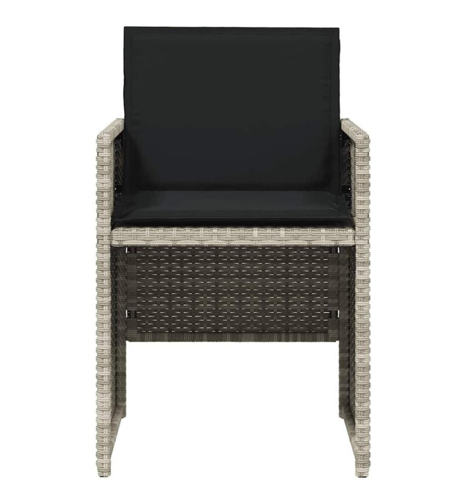 vidaXL Chaises de jardin avec coussins lot de 4 gris clair poly rotin