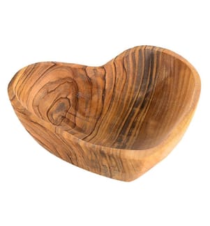 heart bowl curved 120 mm olive wood