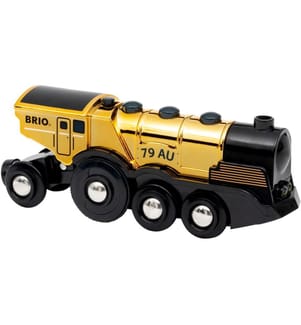 BRIO - Chemin de fer Locomotive à piles en or avec lumière et son
