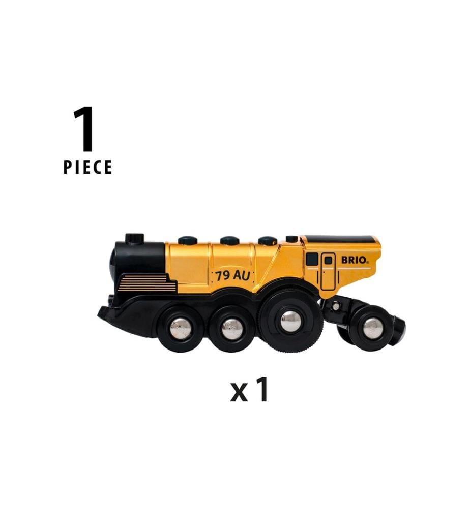 BRIO - Chemin de fer Locomotive à piles en or avec lumière et son